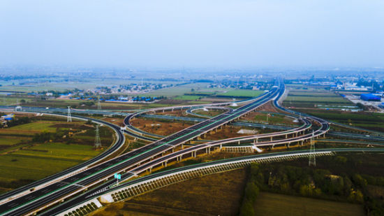 图为西咸北环线高速公路-永乐西互通枢纽立交图片